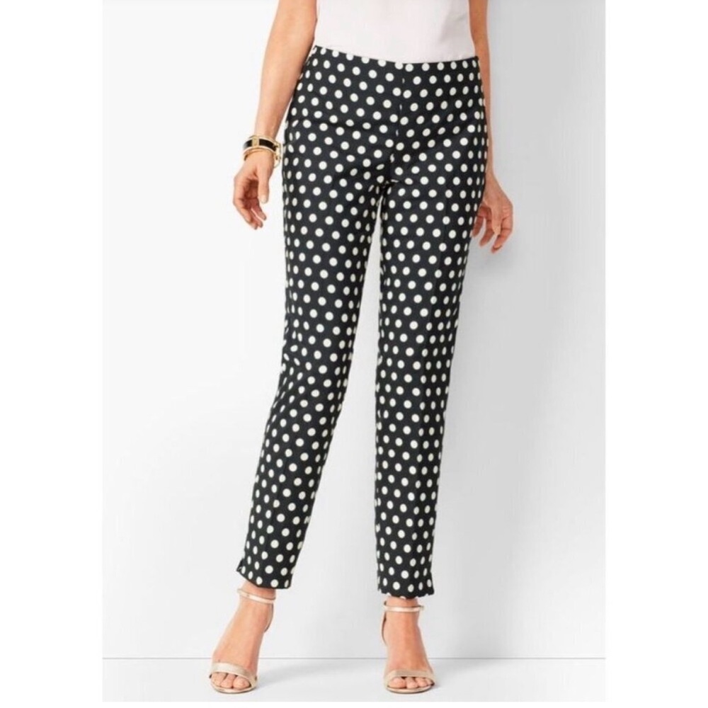 Talbots Dot Jacquard Chatham Ankle Pants NWT